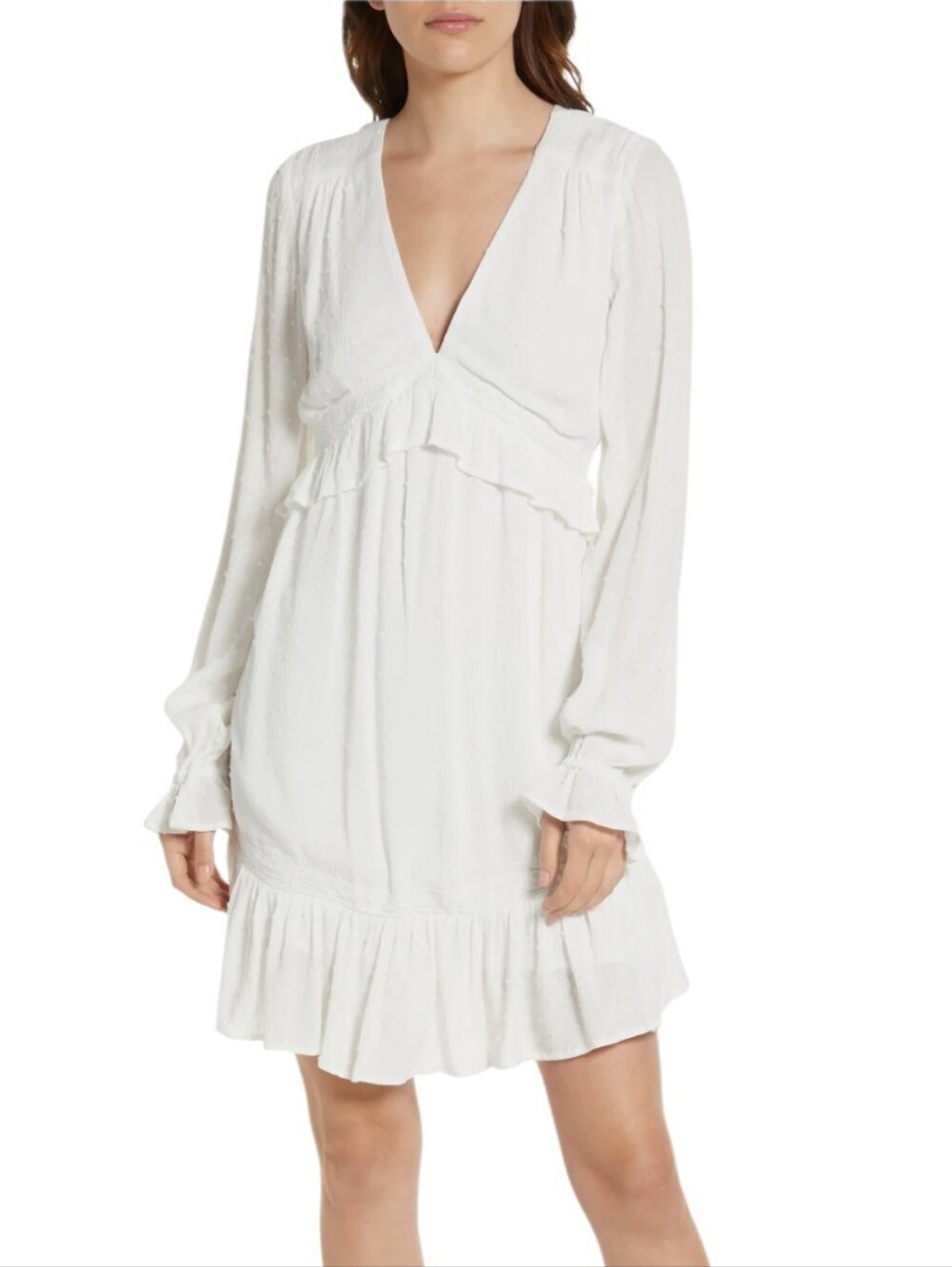 Paige White Boho Babydoll Dress Size S Fairy Whimsy Minimalist Quiet Luxury